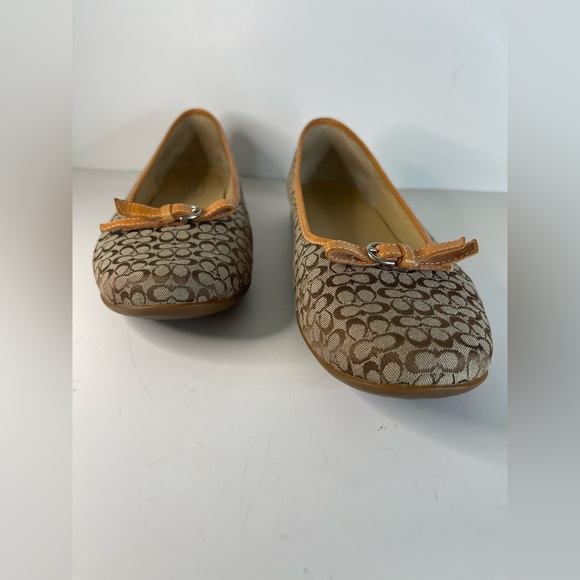 Coach Women's Brown and Tan Ballet Flats Size 9 - Picture 2 of 8